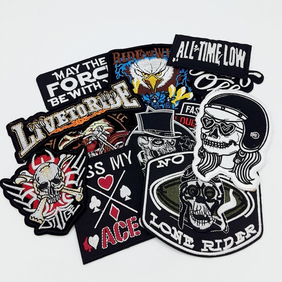 20 punk biker patches iron on - Picture 3 of 4